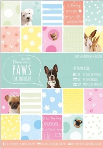 Papermania A5 Paper 26 Pk Paws For Thought Paper Dogs Rabbits Puppies Patterned - Picture 1 of 1