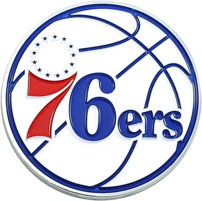 Наклейка с автомобильной эмблемой Philadelphia 76ers премиум-класса однотонная металлическая цветная хромированная - Изображение 1 из 4