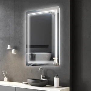 32" x 24" Wall Mount LED Light Bathroom Mirror with Smart Touch Button - Picture 1 of 11