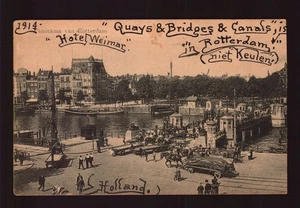 POSTCARD : NETHERLANDS - SOUTH HOLLAND - ROTTERDAM - BRIDGES & CANALS 1914 VIEW - Picture 1 of 2
