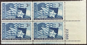 U.S. Scott #938, Plate Block of 4, 100th Anniv. of Texas Statehood, F-VF, MNH - Picture 1 of 2