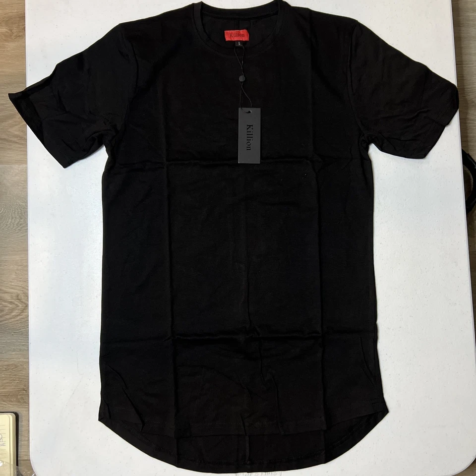 Killion Men’s Standard Issue Essential Tee with curved hem Size SMALL - Black - Image 1 of 1