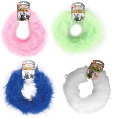 Jumbo Chenille Fuzzy Craft Stems 9' Pink, Parrot Green, Blue, White - Image 1 of 4