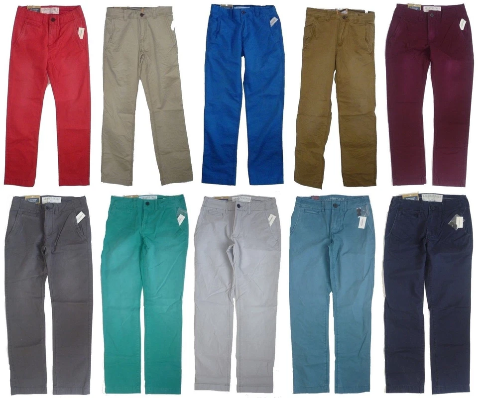 Mens Men's AEROPOSTALE Slim Straight Colored Chinos Uniform Pants NWT #9452 - Image 1 of 1