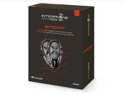 Cellularline Sport Citofono Twin Pack Interfono Bluetooth 2 Pezzi Neri PER Moto - Image 1 of 4