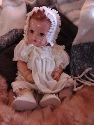 Muñeca bebé Effanbee vintage años 40 Dy-Dee 21" cabeza compuesta/cuerpo de goma Foto 1 de 4