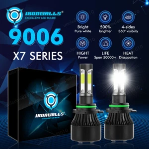 4-Sides 9006 HB4 LED Headlight Low Beam Bulbs 6500K 1200000LM Super Bright White - Picture 1 of 12