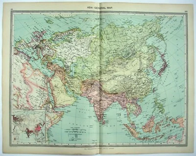 Asia - Original Map c1906 by G Philip & Son. Antique - Image 1 of 3