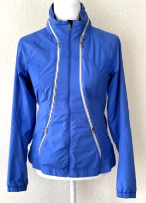 Chaqueta LULULEMON Record Breaker Azul Embalable Ligera Capucha Reflectante Talla 4 Foto 1 de 4