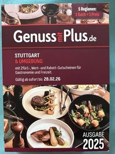 Gutscheinbuch Genuss mit Plus – Stuttgart & Umgebung 2025 gültig bis 28.02.2026 - Bild 1 von 2