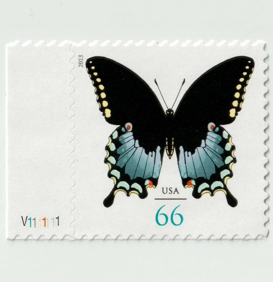 US #4736 Spicebush Swallowtail 66c (2013) Plate #V111111 Single Butterfly Stamp  - Image 1 of 1