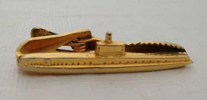 Vtg US Navy Tie Bar Clasp Gold Tone H-H Hilborn-Hamburger Eagle Star Makers Mark - Picture 1 of 4