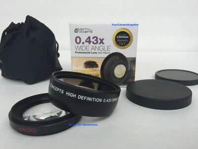 0.43X SUPER WIDE ANGLE LENS with MACRO 58mm to REBEL EOS SLR /NIKON FUJI - Image 1 of 4