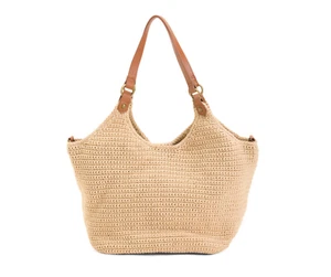THE SAK Roma Hand Crochet Shopper Tote Bambooo 17" W x 10" H Multipocket - Picture 1 of 2