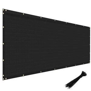 4' 5' 6' 8' Privacy Fence Screen Windscreen Garden Fabric Mesh Shade Cover Black - Picture 1 of 8