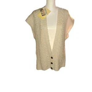 SALE!!! NWT Connemara Knitwear XL Made in Ireland Wool Cable Knit Cardigan - Picture 1 of 10