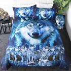Sleepwish Wolf Bedding Set Queen Blue Wolf Bed Set for Adults Animal Wolves D