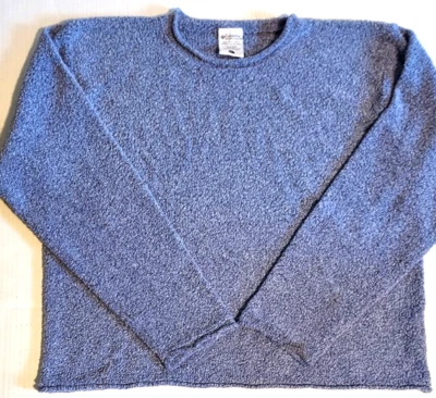 Suéter de punto Columbia para mujer Bouclé borde enrollado cuello redondo púrpura jaspeado - talla L Foto 1 de 4