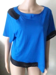 Camicia Lukka Lux Active donna taglia XS TOP ACTIVE asimmetrica cravatta laterale maglietta blu - Foto 1 di 12