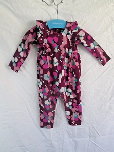Tea Purple Floral One Piece Ruffle Shoulder Baby Romper 9-12 Months NWT - Picture 1 of 18