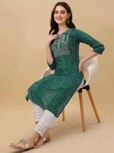 Conjunto túnica vestido Kurti indio para mujer Salwar Kameez hermoso conjunto de diseñador Kurta - Imagen 1 de 6