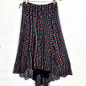 Scanlan Theodore Red Blue Floral Skirt Size Small - Picture 1 of 8