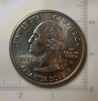 2002 D Indiana State Quarter With Die Chip And Profile Doubling Error Coin - Image 1 of 4