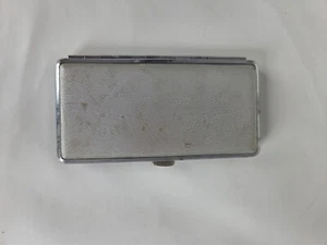 Estuche de cigarrillos de metal cromado vintage soporte delgado con clip de resorte - mediados de siglo - Imagen 1 de 3
