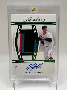 2024 Panini Flawless Kemp Alderman Emerald Prospect Patch Auto 1/5 - Marlins - Picture 1 of 2