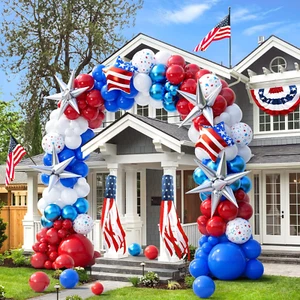 Red White Blue Balloon Garland Kit for 4th of July - Picture 1 of 11