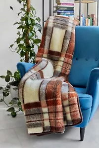 MANTA MERINO LANA PURA MANTA CAMA TIRO NATURAL TODAS LAS TALLAS REGALO PERFECTO NUEVO - Imagen 1 de 17