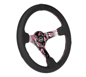 Volante NRG 350 mm 3" cuero negro profundo sumergido en agua SAKURA RST-036SAK-R - Imagen 1 de 3