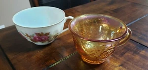 Various Tea Cups - White and Brown Iridescent Teacups - Picture 1 of 3