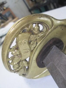 US MODEL 1860 CIVIL WAR OFFICERS SWORD & SCABBARD ETCHED BLADE HORSTMANN #T90 - Picture 1 of 12