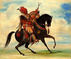 The Watchful Fox Indian Chief On Horseback 1835 Painting By Catlin Repro Free Sh