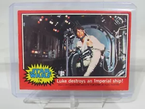 Star Wars 1977 Topps Card Red Series Luke destroys an Imperial Ship. 7A 💥💥💥 - Picture 1 of 2