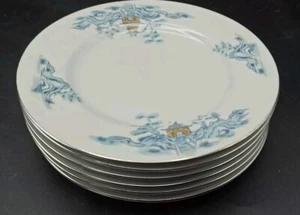 Sone China Oriental 3328 Side Plates 16cm X 6 Japan Vintage Silver Trim - Picture 1 of 12