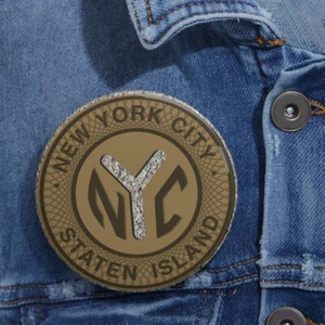 NYC Staten Island Token New York City Custom Pin Buttons - Picture 1 of 9