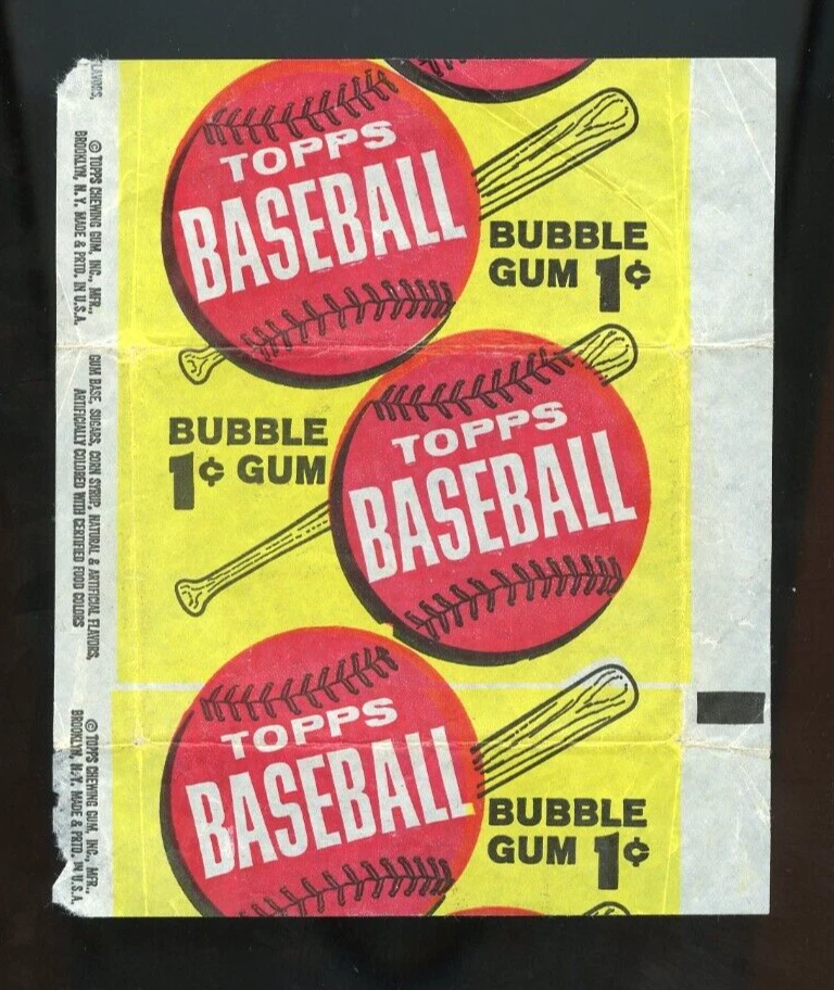 Envoltura de paquete de cera de béisbol Topps 1963 | 1 centavo | Raro Foto 1 de 1