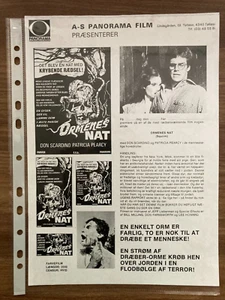 Squirm Don Scardino, Patricia Pearcy 1976 Danish Press Release - Picture 1 of 2