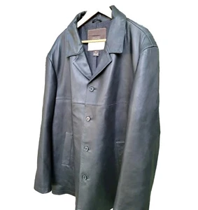 Coach 1941 Herren schwarze Lederjacke Gr. XL Wollfutter gefüttert Peacoat Trench WEICH - Bild 1 von 23