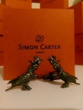 Simon Carter Men's Casual  Cockatoo Cufflinks, Grey Wedding Party Shirt 
