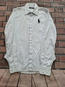 WOMENS 100% GEN RALPH LAUREN BIG PONY SPORT COTTON FITTED BABY BLUE PIN... - Picture 1 of 5