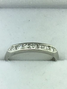Art Deco (ca. 1948) 90% Platinum 7 Diamond Channel Set Band (Sz 5 1/4; .28ct+/-) - Picture 1 of 4