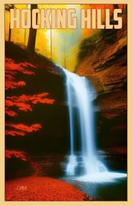 Hocking Hills State Park Ohio Art Travel Poster (11x17 Signed) Forest Hiking OH - Picture 1 of 1