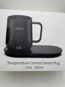 VFZO Mug 12oz temperature Control Smart Mug Black Color Open Box - Picture 1 of 18