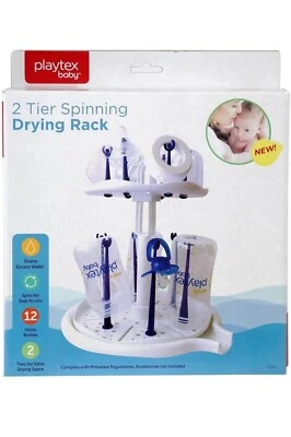 Playtex Baby 2 Tier Spinning Drying White Rack Holds Up To 12 Bottles - Image 1 of 4
