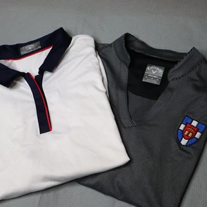 Callaway Golf Top Womens Medium LOT X2 White Polo + Gray V Neck Opti Dri Stretch - Picture 1 of 24