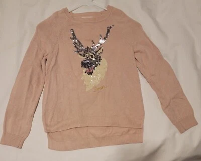 Свитер Disney Gap Sparkly Cute Collab светло-розовый с блестками Sven от Frozen размер 10 - Изображение 1 из 4