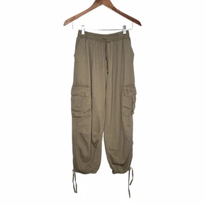 Damen-Cargo-Jogginghose olivgrün Baggy elastischer Bund geschätzte Größe XS - Bild 1 von 10